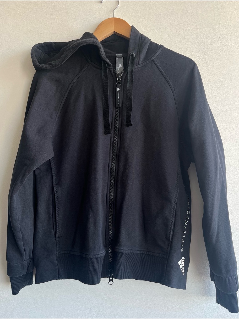 Adidas by Stella McCartney Black Full-Zip Hoodie Women Oversized Small